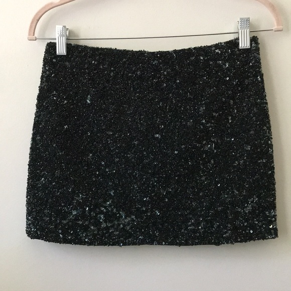 AllSaints Elise sequin split mini skirt 2 XS new - Picture 13 of 16